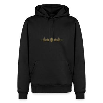 Musikfrequenz Ton Wellen Physik und Sound - Männer Premium Bio Hoodie - Schwarz - Vorne - Nico (187cm)