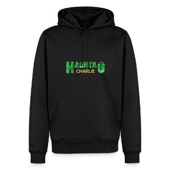 Hashtag Charlie - Men’s Premium Organic Hoodie - black - Front - Nico (187cm)