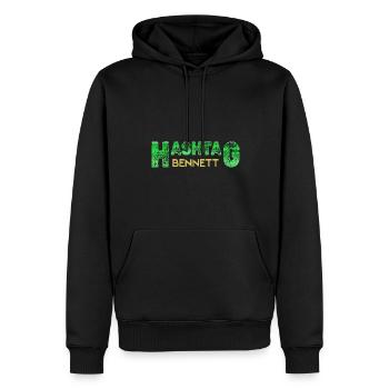 Prénom Bennett - Sweat à capuche Premium bio Homme - noir - Devant - Nico (187cm)