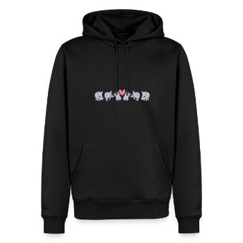 Nashorn Rhino Einhorn - Männer Premium Bio Hoodie - Schwarz - Vorne - Nico (187cm)