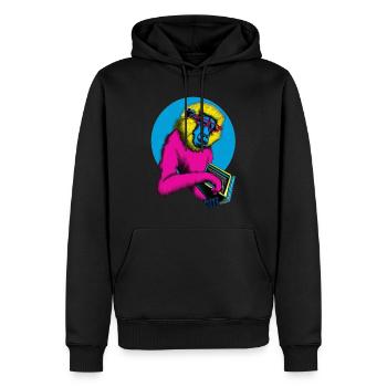 Cool Book Monkey - Sweat à capuche Premium bio Homme - noir - Devant - Nico (187cm)