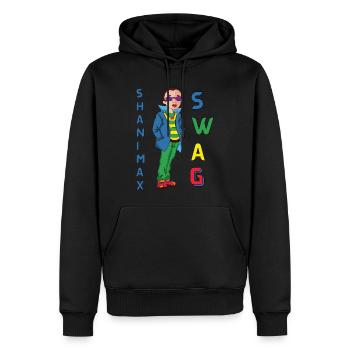 Swag Collections - Männer Premium Bio Hoodie - Schwarz - Vorne - Nico (187cm)