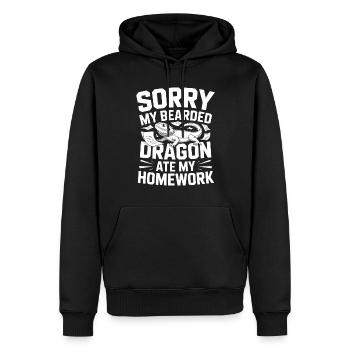 Meine Bartagame hat meine Hausaufgaben gefressen! Reptilien-Liebhaber - Männer Premium Bio Hoodie - Schwarz - Vorne - Nico (187cm)