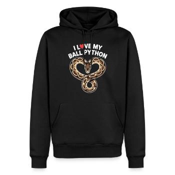 J’adore mon python royal ! Roi python - Sweat à capuche Premium bio Homme - noir - Devant - Nico (187cm)