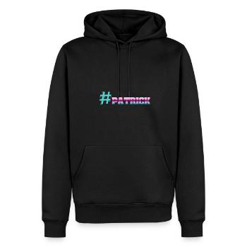 Patrick - Männer Premium Bio Hoodie - Schwarz - Vorne - Nico (187cm)