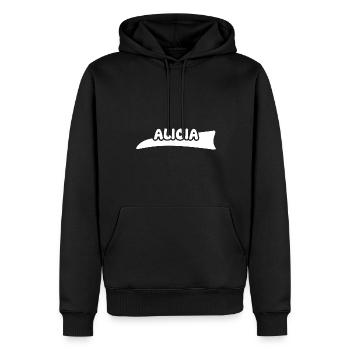 Alicia als Vorname - Männer Premium Bio Hoodie - Schwarz - Vorne - Nico (187cm)