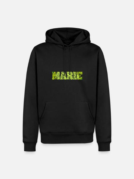 Marie Imię żeńskie - Ekologiczna męska bluza z kapturem Premium - czarny