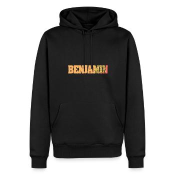 Geschenk für Benjamin - Männer Premium Bio Hoodie - Schwarz - Vorne - Nico (187cm)