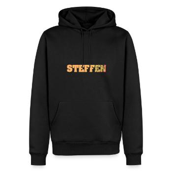 Geschenkidee Steffen - Männer Premium Bio Hoodie - Schwarz - Vorne - Nico (187cm)