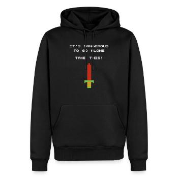 C'est dangereux d'y aller seul: Take This - Funshirt - Sweat à capuche Premium bio Homme - noir - Devant - Nico (187cm)