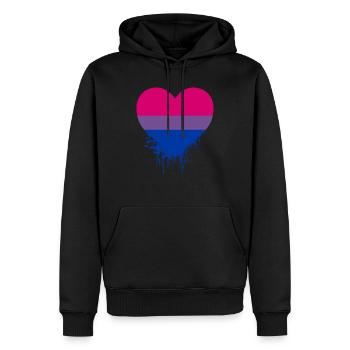 Bisexuelles Stolzherz - Männer Premium Bio Hoodie - Schwarz - Vorne - Nico (187cm)