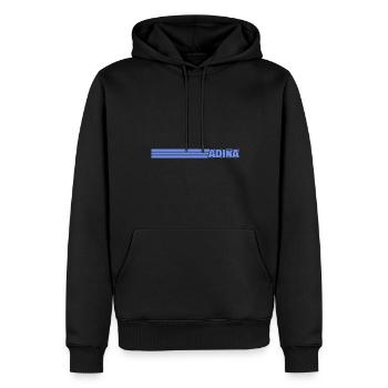 Prénom Adina - Sweat à capuche Premium bio Homme - noir - Devant - Nico (187cm)