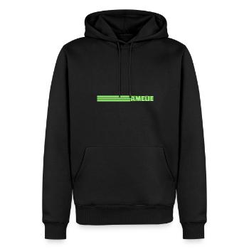 Style Amelie - Männer Premium Bio Hoodie - Schwarz - Vorne - Nico (187cm)