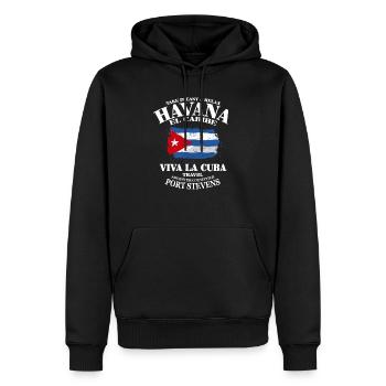 Havana - Cuba Flag - Männer Premium Bio Hoodie - Schwarz - Vorne - Nico (187cm)