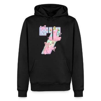 Ballerina 7. Geburtstagsparty Nummer 7 - 7 Jahre - Männer Premium Bio Hoodie - Schwarz - Vorne - Nico (187cm)