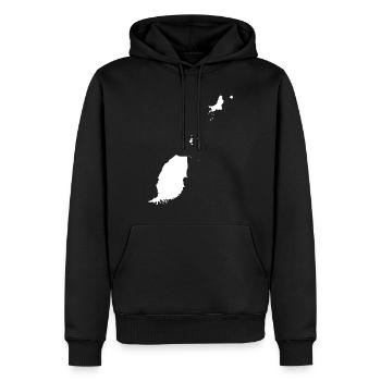 Drapeau de la carte Grenade - Sweat à capuche Premium bio Homme - noir - Devant - Nico (187cm)