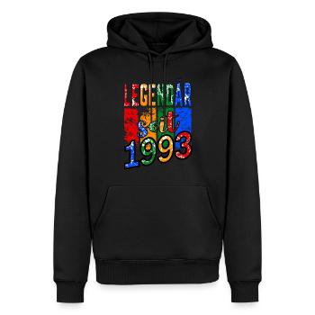 Legendär seit 1993, 30 Geburtstag, T-Shirt - Männer Premium Bio Hoodie - Schwarz - Vorne - Nico (187cm)