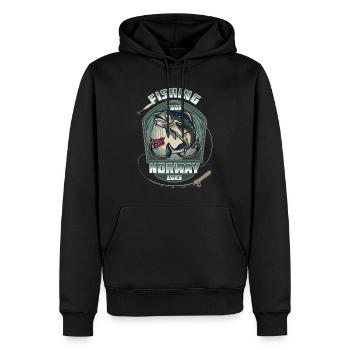 Norway Fishing Tour - 2023 - Männer Premium Bio Hoodie - Schwarz - Vorne - Nico (187cm)