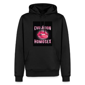 Regenbogen LGBT Schwul Lesbisch T-Shirt - Männer Premium Bio Hoodie - Schwarz - Vorne - Nico (187cm)