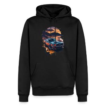 Voiture de sport classique - Sweat à capuche Premium bio Homme - noir - Devant - Nico (187cm)