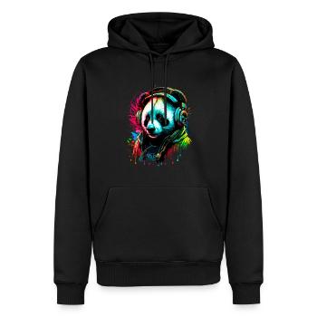 Abstract panda bear - Men’s Premium Organic Hoodie - black - Front - Nico (187cm)