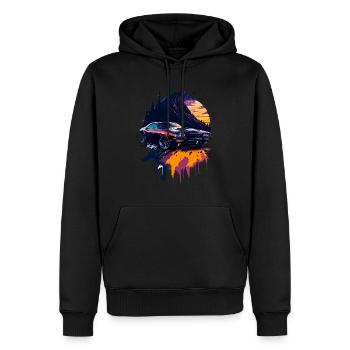 Voiture de sport classique - Sweat à capuche Premium bio Homme - noir - Devant - Nico (187cm)