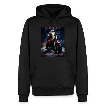 Biker Santa 2 - Männer Premium Bio Hoodie - Schwarz - Vorne - Nico (187cm)