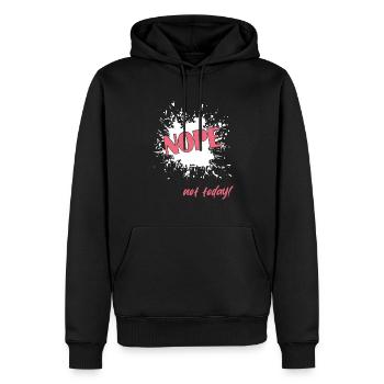 Nope not today - Männer Premium Bio Hoodie - Schwarz - Vorne - Nico (187cm)