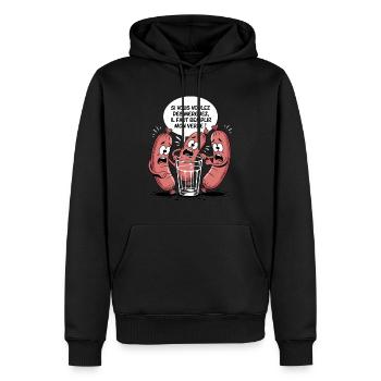Merguez BBQ Cadeau Barbecue Humour - Sweat à capuche Premium bio Homme - noir - Devant - Nico (187cm)