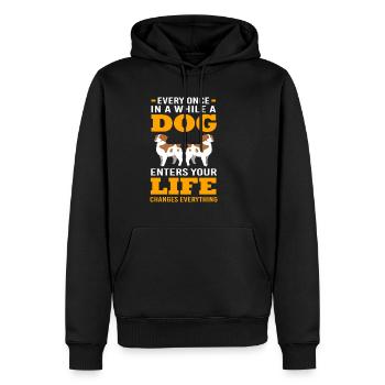 Chien Bretagne Chien Bretagne - Sweat à capuche Premium bio Homme - noir - Devant - Nico (187cm)