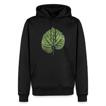 Lindenblatt / Blatt Linde / NATUR - Männer Premium Bio Hoodie - Schwarz - Vorne - Nico (187cm)