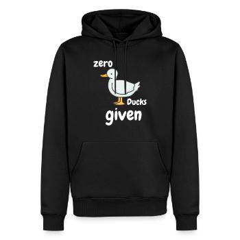Zero Ducks given lustiger Spruch - Männer Premium Bio Hoodie - Schwarz - Vorne - Nico (187cm)