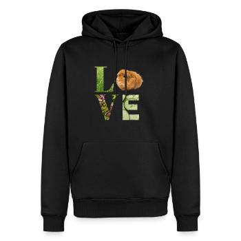 LOVE Meerschweinchen - Männer Premium Bio Hoodie - Schwarz - Vorne - Nico (187cm)
