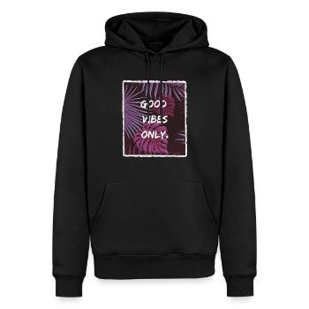 Gute Stimmung nur rote Ausgabe - Männer Premium Bio Hoodie - Schwarz - Vorne - Nico (187cm)