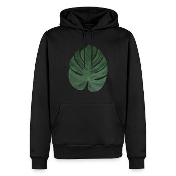 Feuille exotique - Sweat à capuche Premium bio Homme - noir - Devant - Nico (187cm)