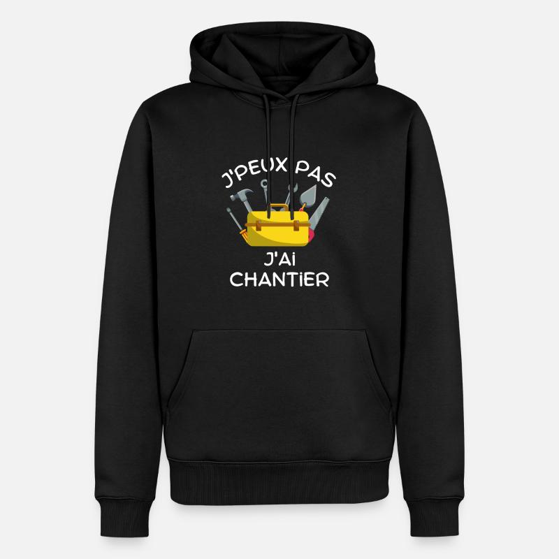 j ai chantier - Sweat à capuche Premium bio Homme - noir