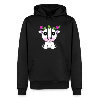 Kuh süß Tier Bauernhof lustig Kühe Tiere neu 2 - Männer Premium Bio Hoodie - Schwarz - Vorne - Nico (187cm)