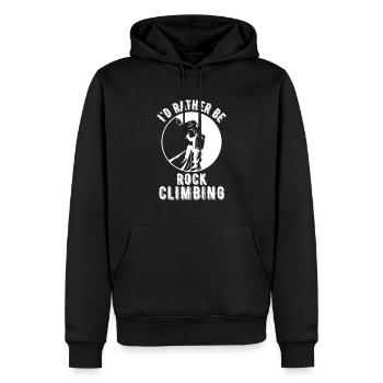 I D RATHER BE ROCK CLIMBING 2 - Sweat à capuche Premium bio Homme - noir - Devant - Nico (187cm)