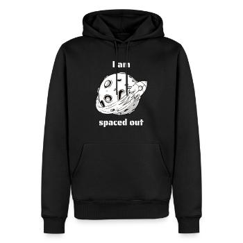 Je suis espacé de drôles de dessins rétro de l’espace extra-atmosphérique - Sweat à capuche Premium bio Homme - noir - Devant - Nico (187cm)
