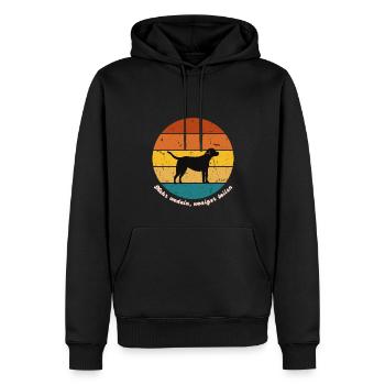 Mehr wedeln, weniger bellen Labrador - Männer Premium Bio Hoodie - Schwarz - Vorne - Nico (187cm)