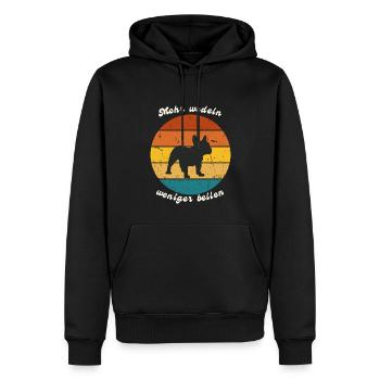 Mehr wedeln, weniger bellen Bulldogge - Männer Premium Bio Hoodie - Schwarz - Vorne - Nico (187cm)