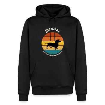 Dackel sind meine Lieblingsmenschen - Männer Premium Bio Hoodie - Schwarz - Vorne - Nico (187cm)