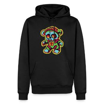 Horror Gruseliger Bär Halloween Schreck Bär - Männer Premium Bio Hoodie - Schwarz - Vorne - Nico (187cm)