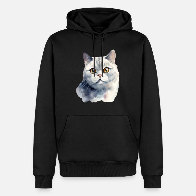 Britisch Kurzhaar Wasserfarben - Männer Premium Bio Hoodie - Schwarz