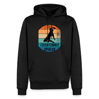 Tischtennisspieler - Männer Premium Bio Hoodie - Schwarz - Vorne - Nico (187cm)