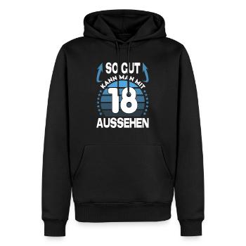 Geburtstag 18 Jahre So gut aussehen Retro Vintage - Männer Premium Bio Hoodie - Schwarz - Vorne - Nico (187cm)