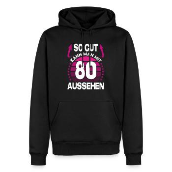 Geburtstag 80 Jahre So gut aussehen Retro Vintage - Männer Premium Bio Hoodie - Schwarz - Vorne - Nico (187cm)