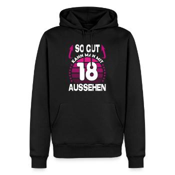 Geburtstag 18 Jahre So gut aussehen Retro Vintage - Männer Premium Bio Hoodie - Schwarz - Vorne - Nico (187cm)