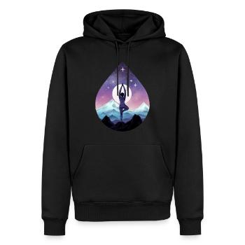 Mountain Yoga Pose - Men’s Premium Organic Hoodie - black - Front - Nico (187cm)