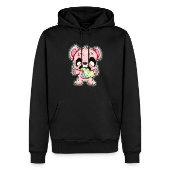 Teddybär Zombie - Männer Premium Bio Hoodie - Schwarz - Vorne - Nico (187cm)